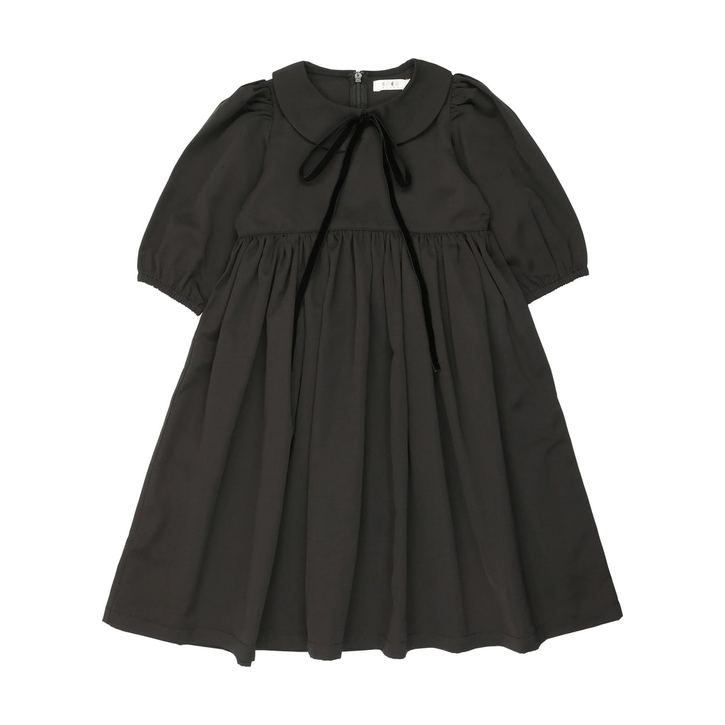 Coco Blanc Structured Dress Taffeta SHORT SLEEVE  Black