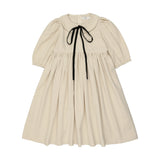 Coco Blanc Structured Dress Taffeta SHORT SLEEVE cream