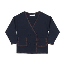 Load image into Gallery viewer, Coco Blanc Double Breasted Knit Blazer Navy