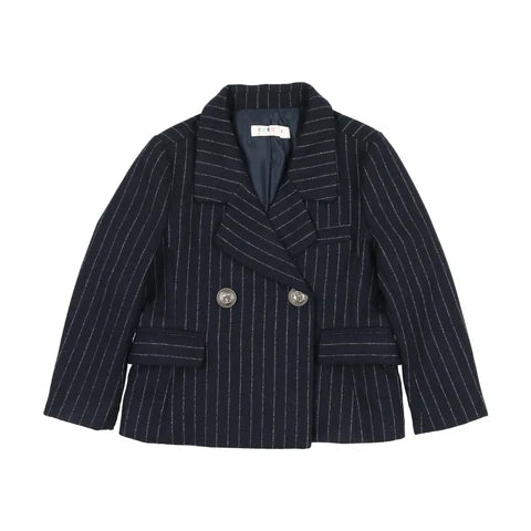 Coco Blanc Navy Pinstripe Pinstripe Boys Blazer