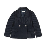 Coco Blanc Navy Pinstripe Pinstripe Boys Blazer