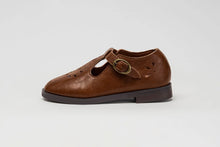 Load image into Gallery viewer, Tannery &amp; Co Cognac Broque T-Straps