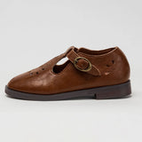 Tannery & Co Cognac Broque T-Straps