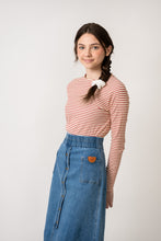 Load image into Gallery viewer, Birnham On The Sea Teen Crew - Cherry Stripe