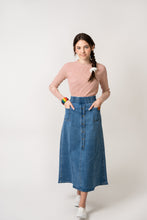 Load image into Gallery viewer, Birnham On The Sea Denim Midi Skirt - Denim