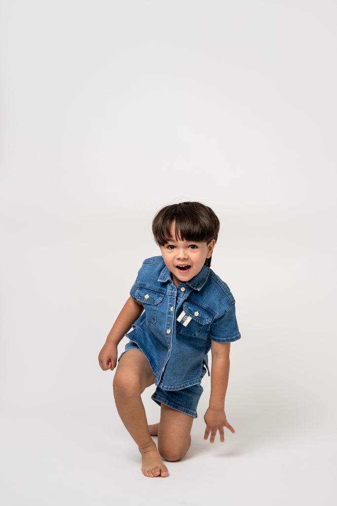 Birnham On The Sea Boys Shirt - Denim