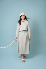 Load image into Gallery viewer, Birnham On The Sea Teen Bow Shirt - Blue Stripe