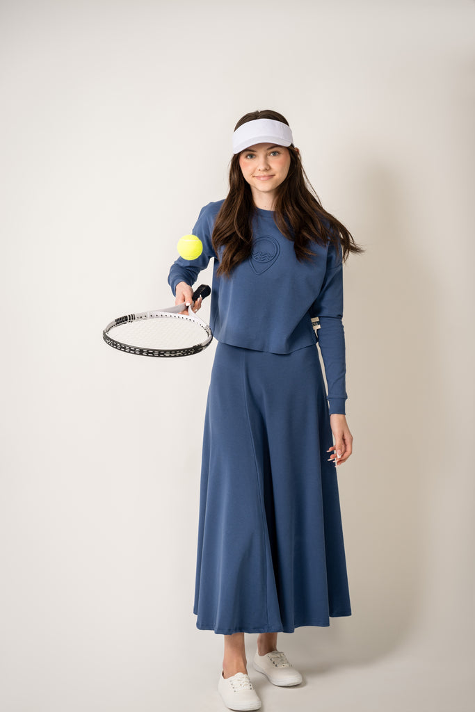 Birnham On The Sea Teen A-Line Skirt - English Blue