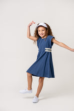 Load image into Gallery viewer, Birnham On The Sea Logo Waisted Dress - English Blue