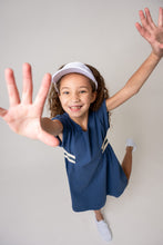 Load image into Gallery viewer, Birnham On The Sea Logo Waisted Dress - English Blue