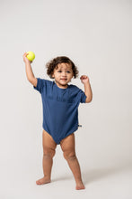 Load image into Gallery viewer, Birnham On The Sea Logo Romper - English Blue