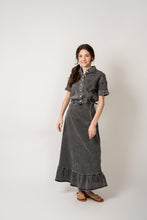 Load image into Gallery viewer, Birnham On The Sea Teen Ruffle Midi Skirt - Black Wash
