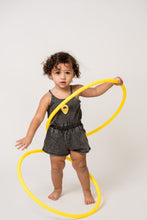 Load image into Gallery viewer, Birnham On The Sea Girls Gathered Romper - Black Wash