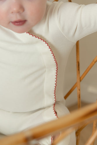 Bee & Dee Color Stitch Wrap Footie/Beanie-White Girls