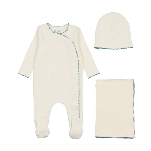 Bee & Dee Color Stitch Wrap 3PC Set - White Boys