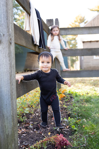 Bee & Dee Contrast Ribbed Footie/Beanie-Black Contrast