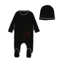 Load image into Gallery viewer, Bee &amp; Dee Contrast Ribbed Footie/Beanie-Black Contrast
