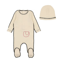 Load image into Gallery viewer, Bee &amp; Dee Contrast Ribbed Footie/Beanie-Cream Contrast