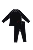 Bee & Dee Contrast Ribbed Loungewear-Black Contrast