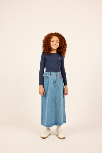 Little Parni Long Sleeve Heart Logo Tshirt K500 - Blue