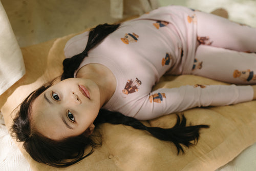 Crew Lounge Teddy Pattern Lounge Crewneck Set - Dusk