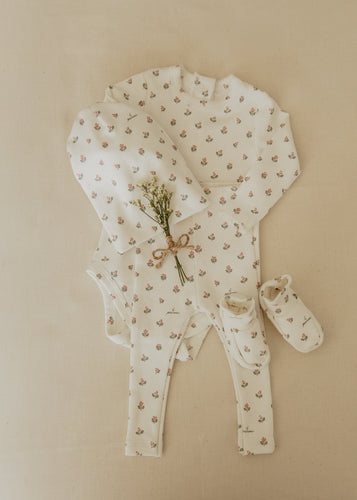 Little Parni Floral Two Piece Set And Beanie (K664) - Pink