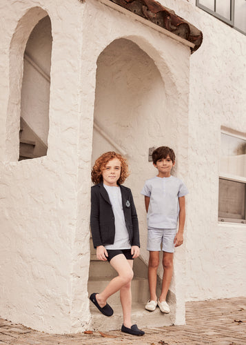 Little Parni K404 Boy's Striped Shirt - Blue/White