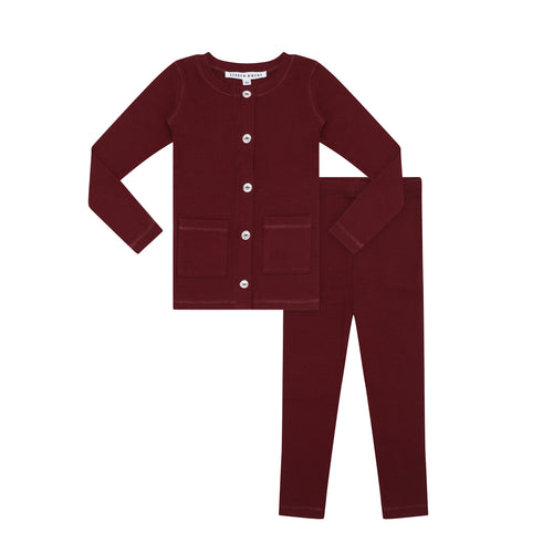 Little Parni Toddler Rhinestone Set (K546) - Burgundy