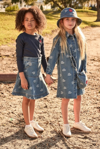 Little Parni Denim Heart Skirt (K599)