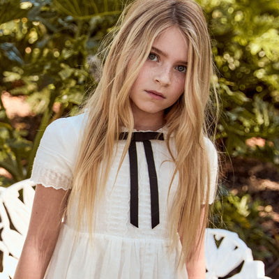 Little Parni Evening Bow Dress (K629) - Short Sleeve