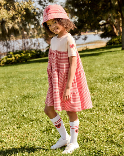 Little Parni LP Knee Socks (LP-006) - White/Coral