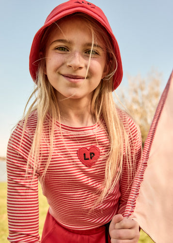 Little Parni Striped T-shirt (K622) - Coral/Pink (Long Sleeve)
