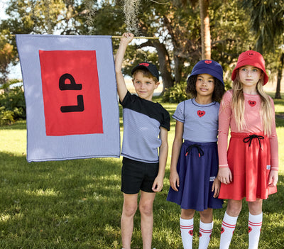 Little Parni Striped Boys Crewneck T-shirt (K625) - Royal Blue/White