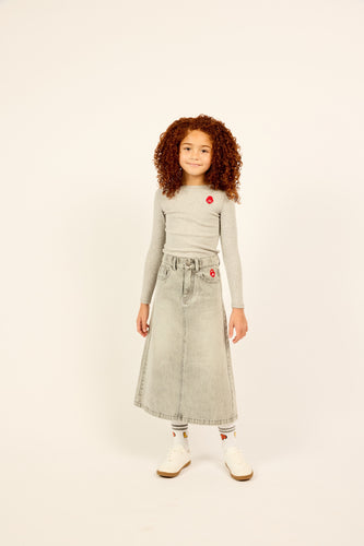 Little Parni Long Sleeve Heart Logo Tshirt K500 - Grey