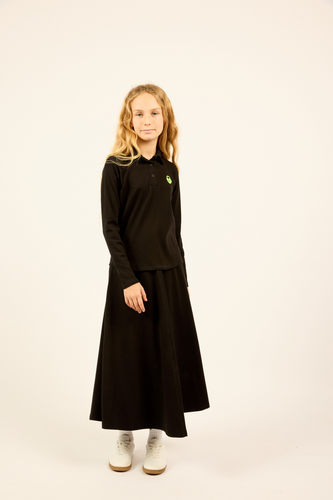 Little Parni Teen Neon Collar Heart Logo Tshirt K511 - Black