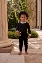 Load image into Gallery viewer, Little Parni Velour Overall Set (K567) - Black