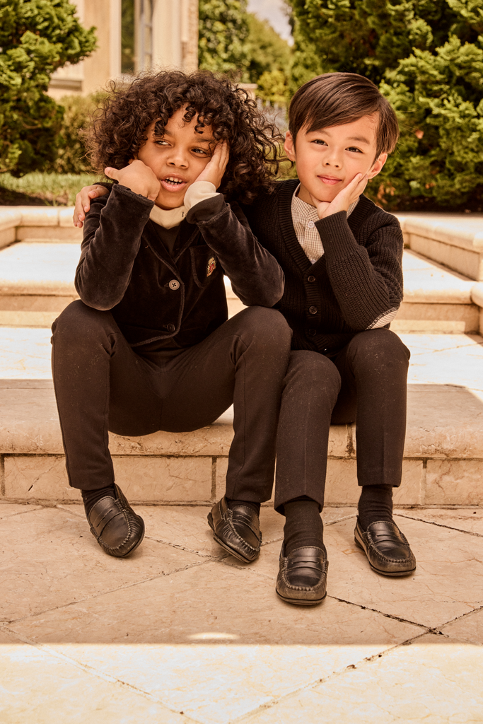 Little Parni Velour Blazer (K543) - Black