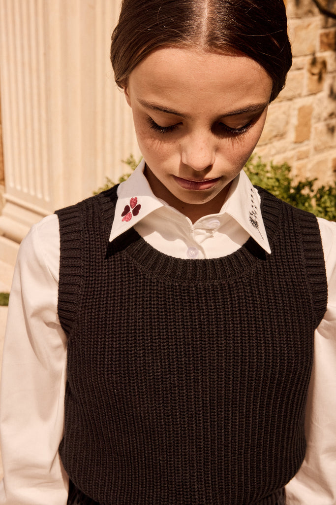 Little Parni Teen Embroidered Shirt (K555) - White