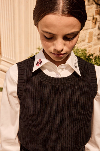 Little Parni Teen Embroidered Shirt (K555) - White