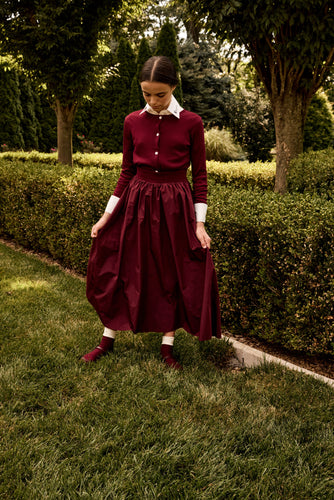 Little Parni Teen Taffeta Skirt (K559) - Burgundy