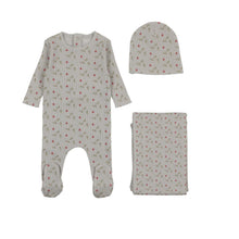 Load image into Gallery viewer, Bee &amp; Dee Pomegranate Rib Layette Set - Blue Smoke