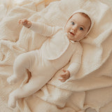 Little Parni Pointelle Footie, Cardigan And Bonnet (K655) - Pink