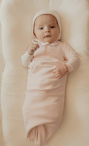 Little Parni Pointelle Cardigan Layette Set (K655 & K657) - Pink