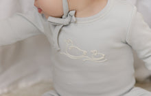 Load image into Gallery viewer, Mon Tresor Corded Charms Footie And Hat - Blue Dawn
