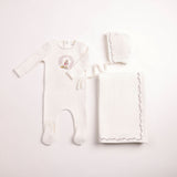 Bee & Dee Girls Cradle Scene Layette Set - Chalk White