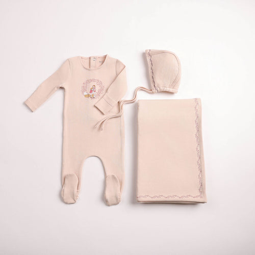 Bee & Dee Cradle Scene Layette Set - Champagne Pink