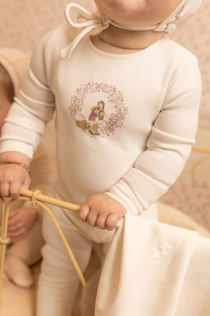 Bee & Dee Girls Cradle Scene Layette Set - Chalk White