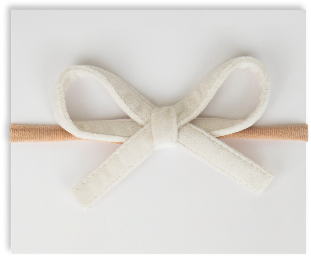 Adora Cream Velvet Bow Headband