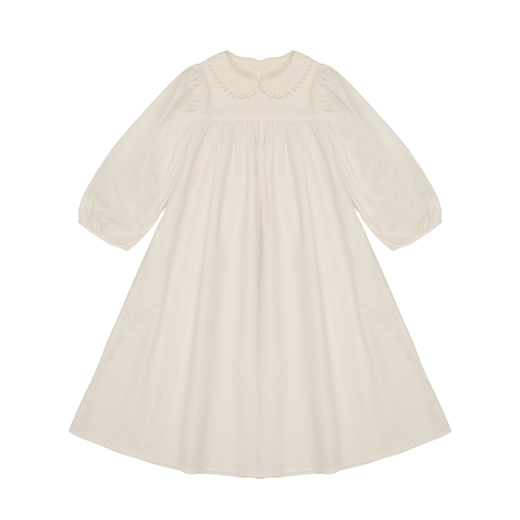 knee length dresses for ladies Little Tempest Cream Button Back Empire Waist Taffeta Dress – Moonlight