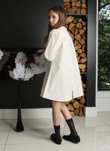 Load image into Gallery viewer, Little Tempest Cream Button Back Empire Waist Taffeta Dress